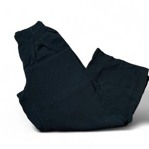 Halara M Tall Black Wide Leg Pants Pleated Elastic Waist Rayon‎ Nylon